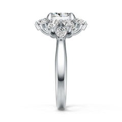 10K Gold Semi Mount Ring Setting Oval OV 8X6mm PE 5X3mm Moissanite Accent DHJ