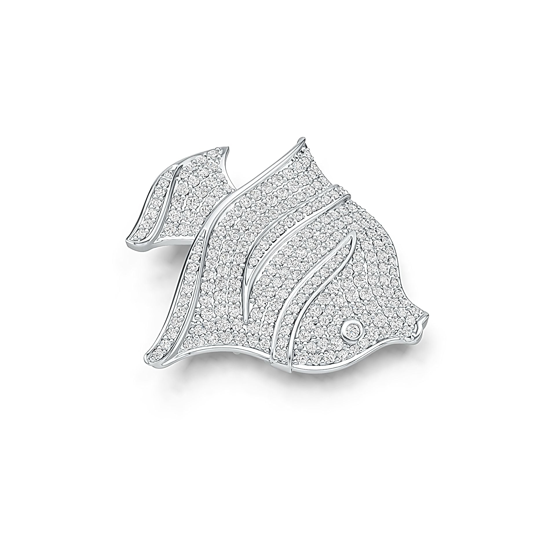 Sterling Silver Semi Mount Pendant Setting Round RD 1.7mm Fish Pendant DHJ