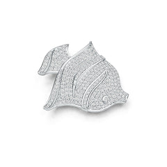 Sterling Silver Semi Mount Pendant Setting Round RD 1.7mm Fish Pendant DHJ