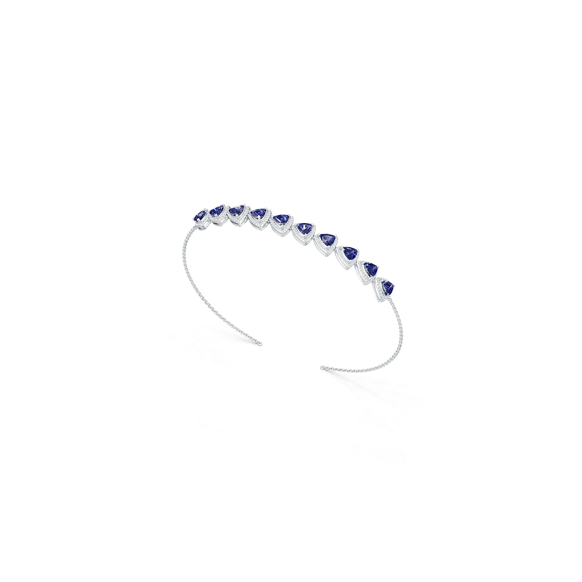 Sterling Silver Semi Mount Bracelet Setting Trillion Tr Syzjewelry