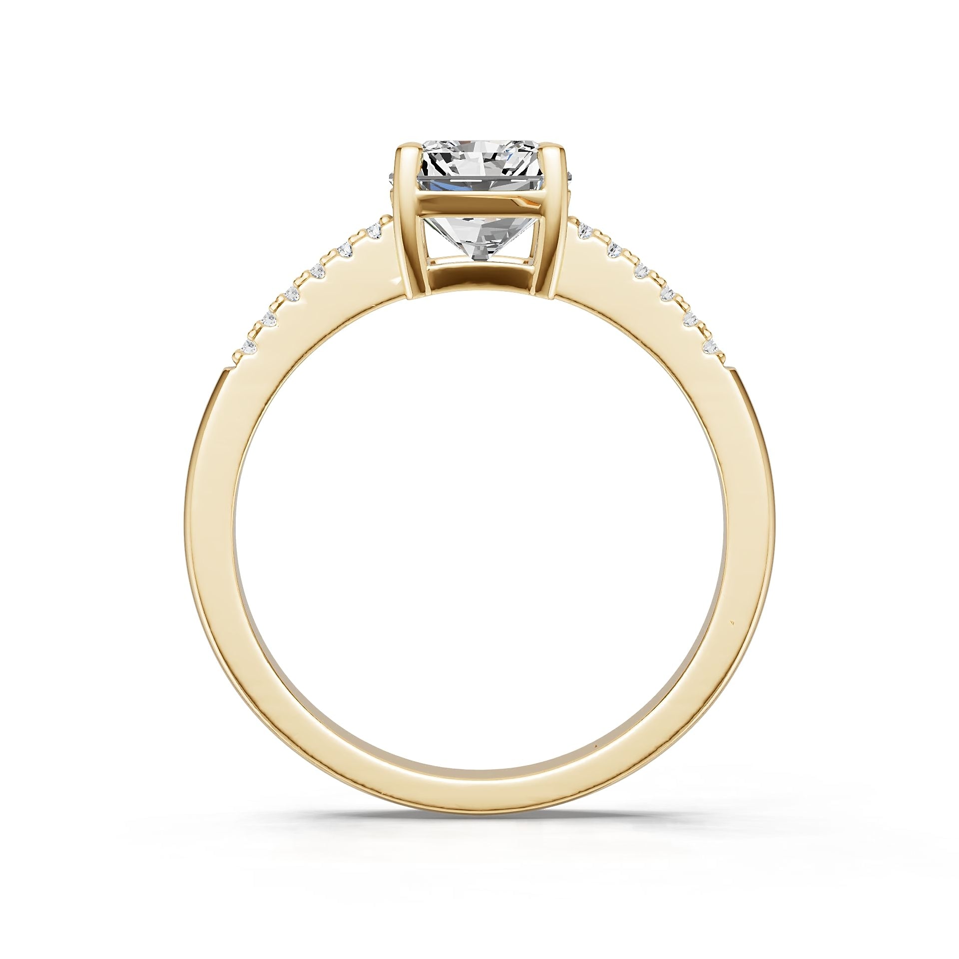 18K Gold Semi Mount Ring Setting Emerald Em 9x7mm Diamond Accent Syz Jewelry
