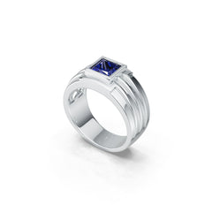 Men's Sterling Silver Semi Mount Ring Setting Princess SQ 6.5X6.5mm Syzjewelry