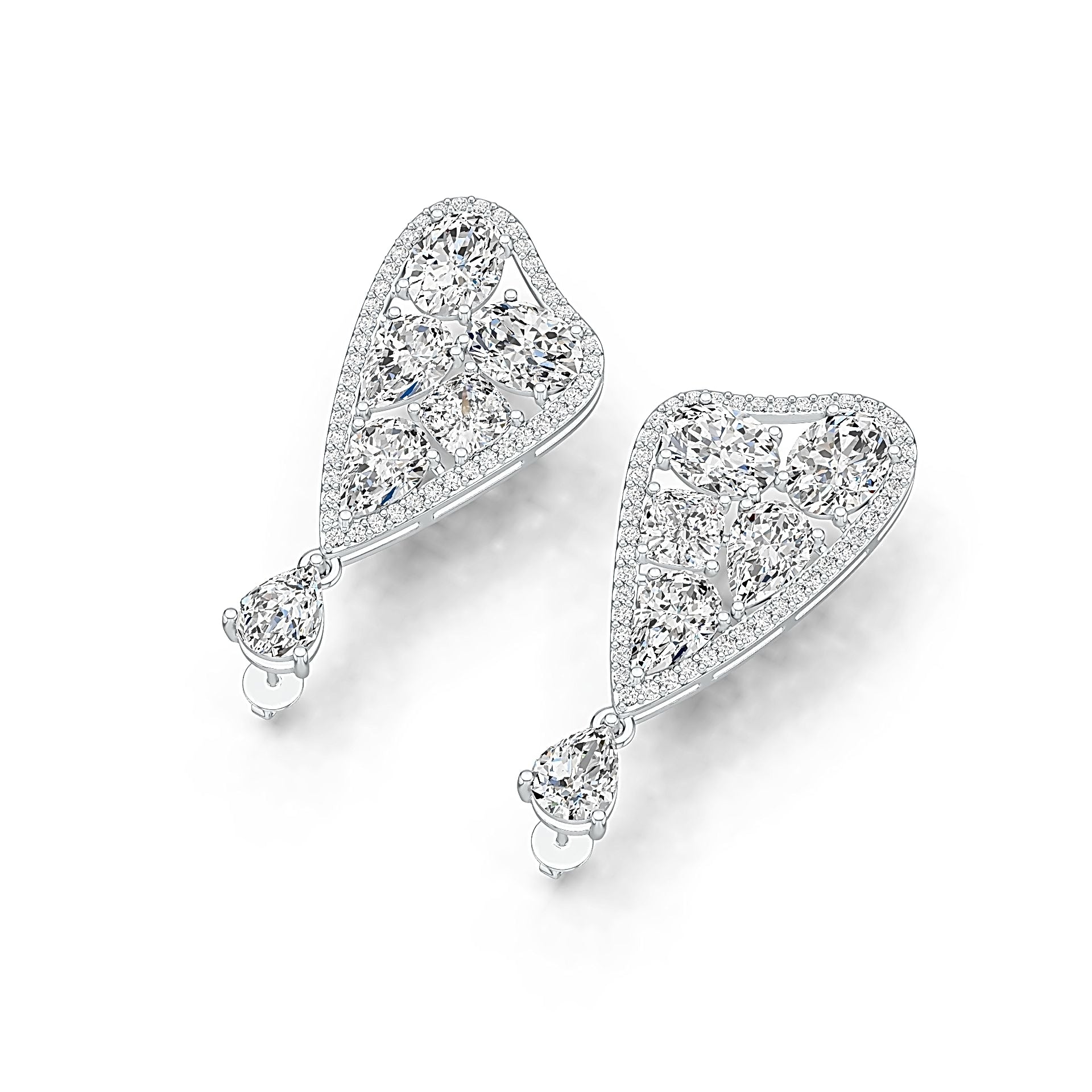 Sterling Silver Semi Mount Earrings Setting PE 9X6mm PE 8X5mm OV 9X7mm CU 6X6mm DHJ