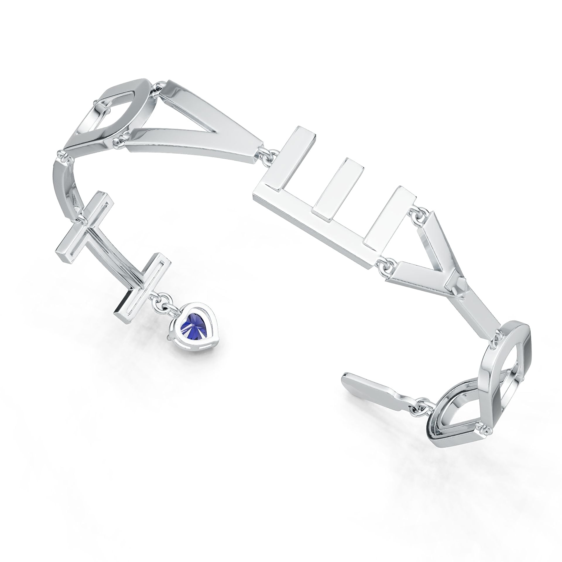 Sterling Silver Semi Mount Bracelet Setting Heart HT 6X6mm DHJ