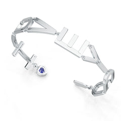 Sterling Silver Semi Mount Bracelet Setting Heart HT 6X6mm DHJ