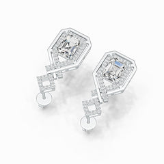 Sterling Silver Semi Mount Earrings Setting Emerald OCT 8X6mm DHJ