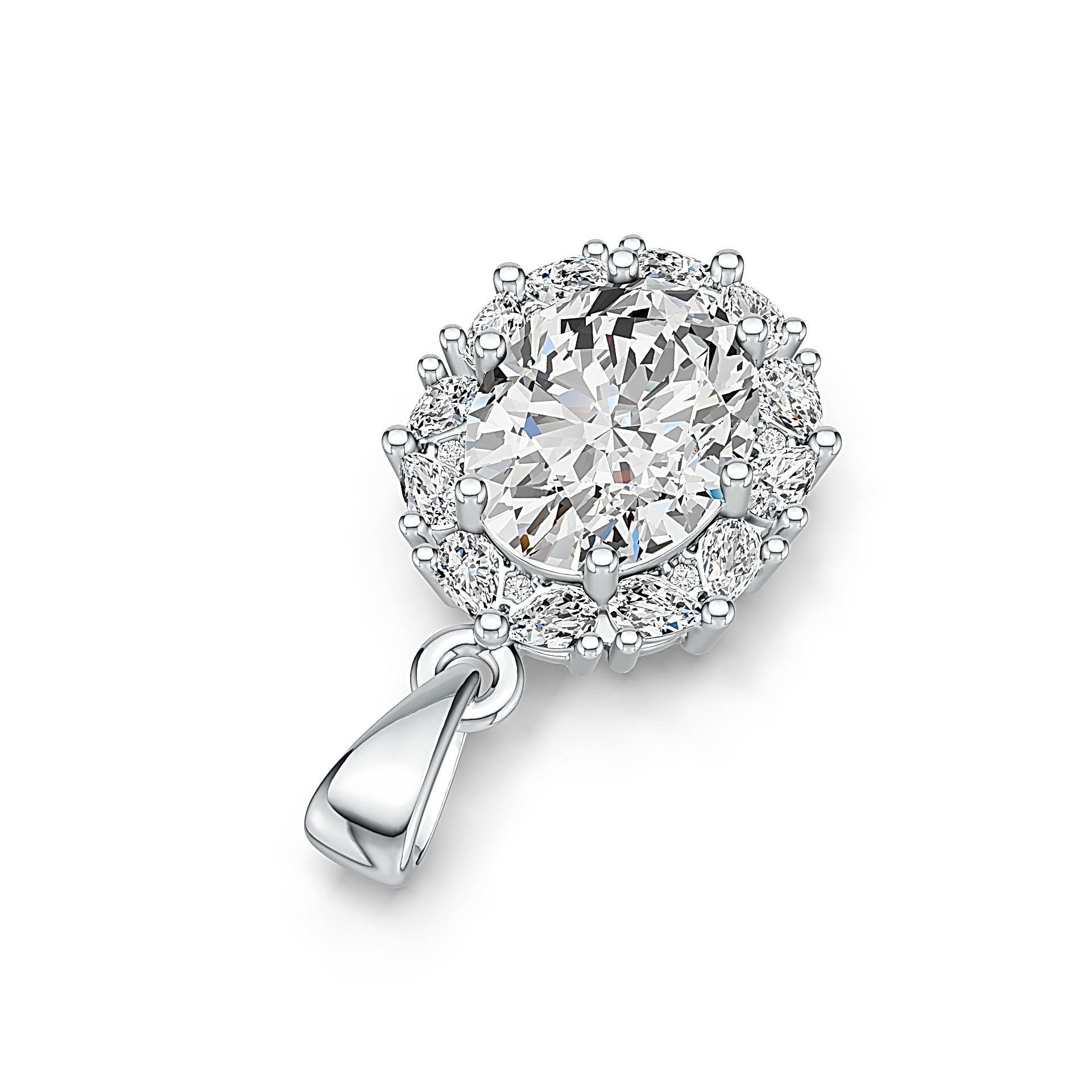 Sterling Silver Semi Mount Pendant Setting Oval OV 10X8mm PE 3X2mm DHJ