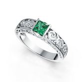 Sterling Silver Semi Mount Ring Setting Princess SQ 5.5X5.5mm DHJ