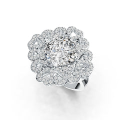 Sterling Silver Semi Mount Ring Setting Cushion CU 10X10mm Vintage Style - Syzjewelry