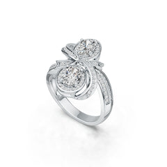 Sterling Silver Semi Mount Ring Setting Oval OV 7X5mm Bow Theme Syzjewelry