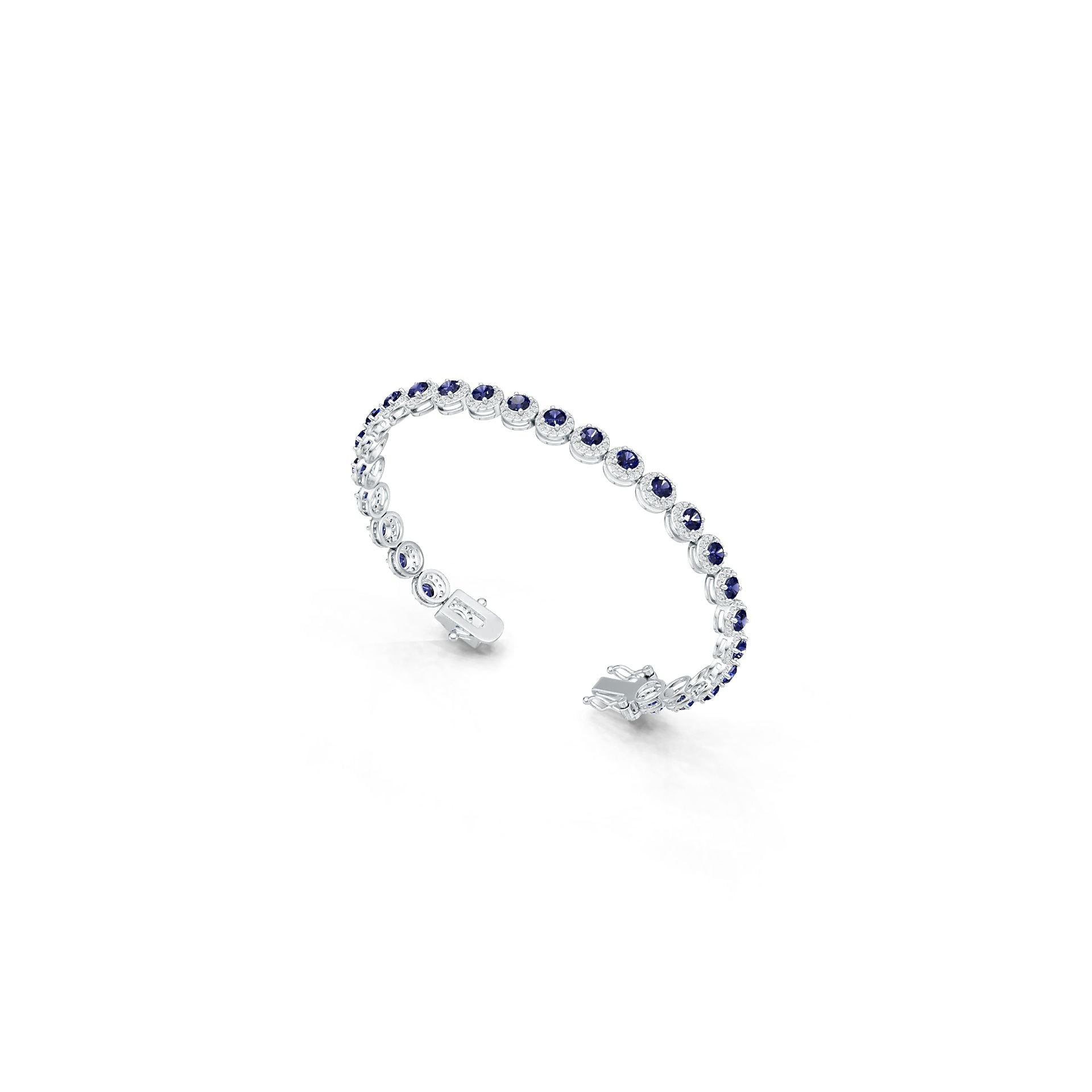 Sterling Silver Semi Mount Bracelet Setting Round RD 4x4mm Halo Syzjewelry
