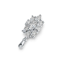 Platinum Semi Mount Pendant Setting Marquise MQ 8X4mm OV 5X3mm RD 3X3mm DHJ