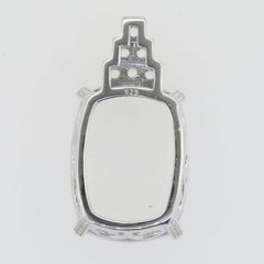 18K Gold Semi Mount Pendant Setting Cushion CU 20x15mm Diamond Accent Syzjewelry