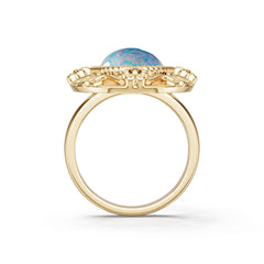 18K Gold Semi Mount Ring Setting Oval Ov 14x10mm Syz Jewelry