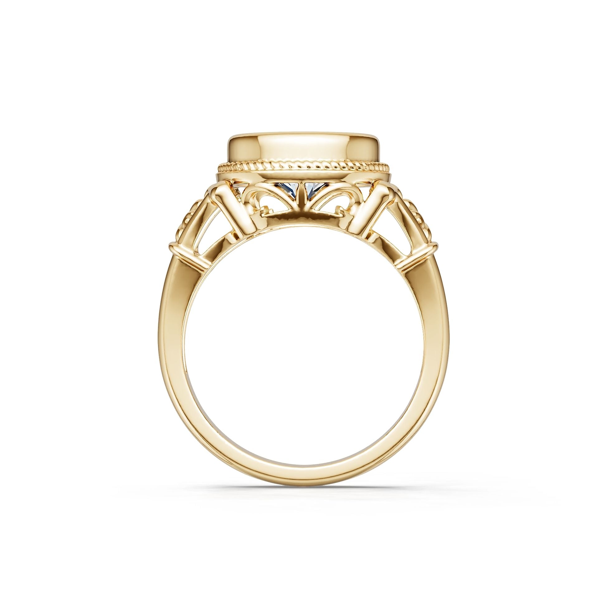 18K Gold Semi Mount Ring Setting Round Ro 6x6mm Syz Jewelry