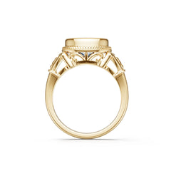 18K Gold Semi Mount Ring Setting Round Ro 6x6mm Syz Jewelry