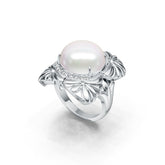 Sterling Silver Semi Mount Ring Setting Round RD 15x5mm Cabochon DHJ