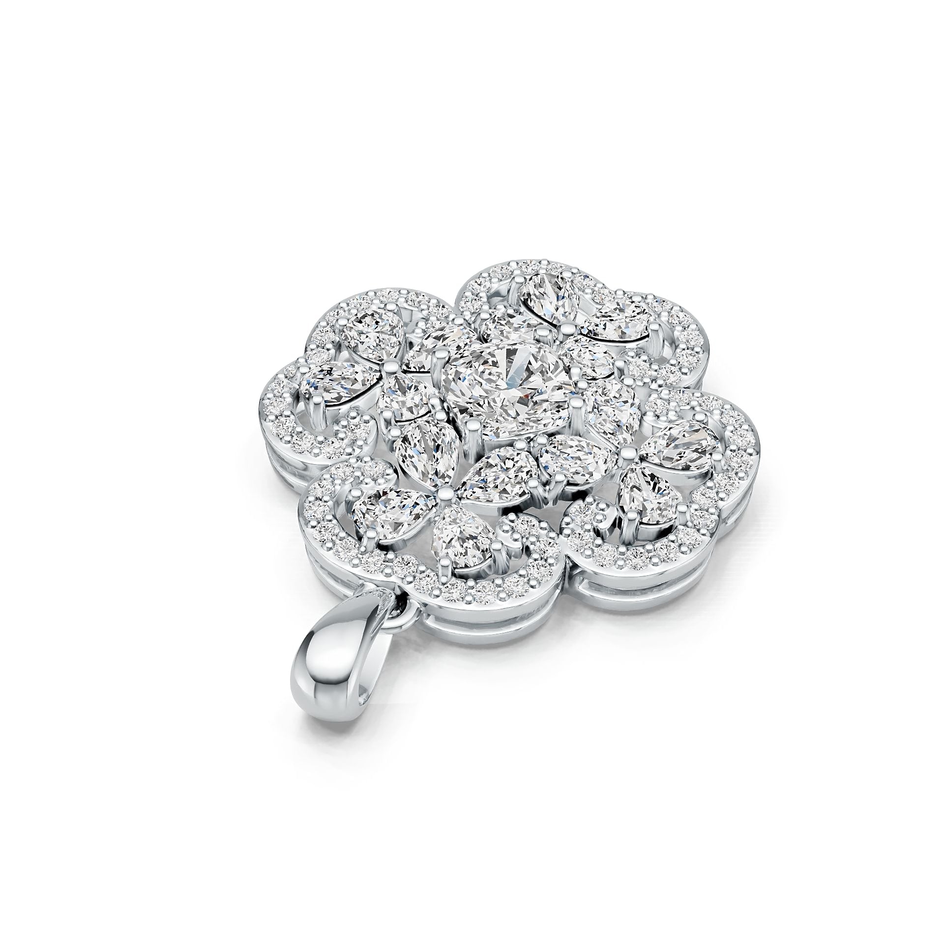 Sterling Silver Semi Mount Pendant Setting Cushion CU 6X6mm DHJ