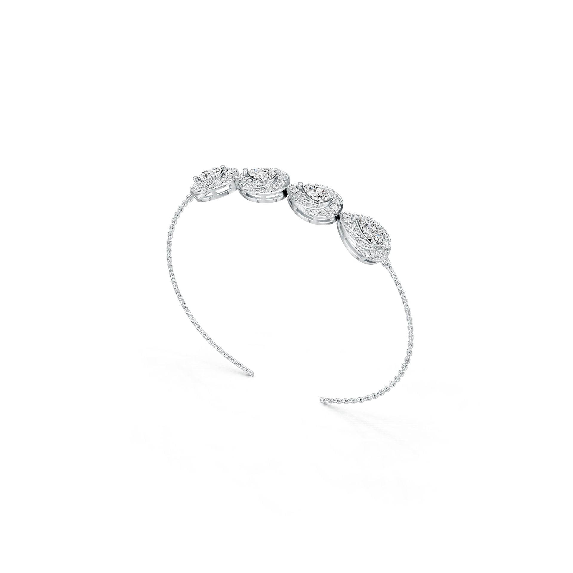 Sterling Silver Semi Mount Bracelet Setting Pear PE 7X5mm DHJ
