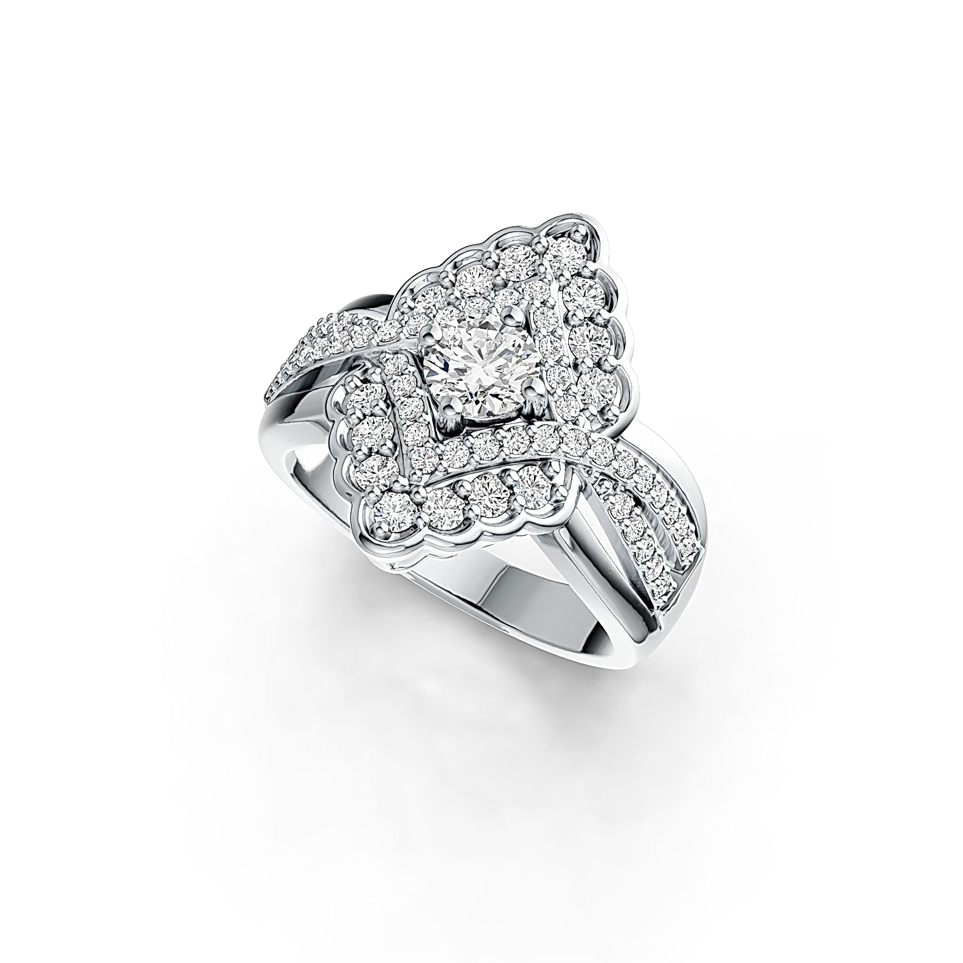 Sterling Silver Semi Mount Ring Setting Round RD 5x5mm with White Topaz - Syzjewelry