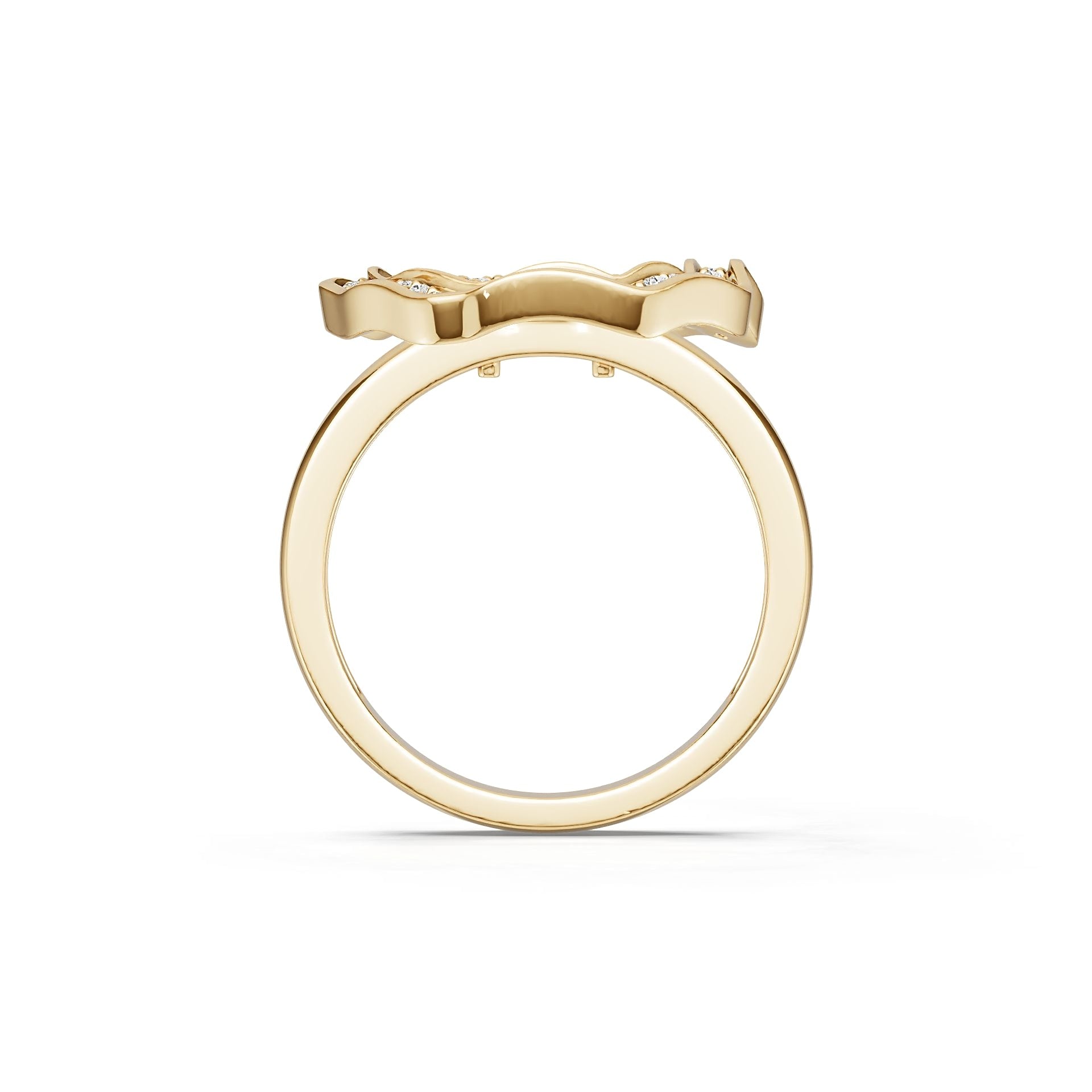 14K Gold Semi Mount Ring Setting Round Ro 6x6mm Diamond Accent Syz Jewelry