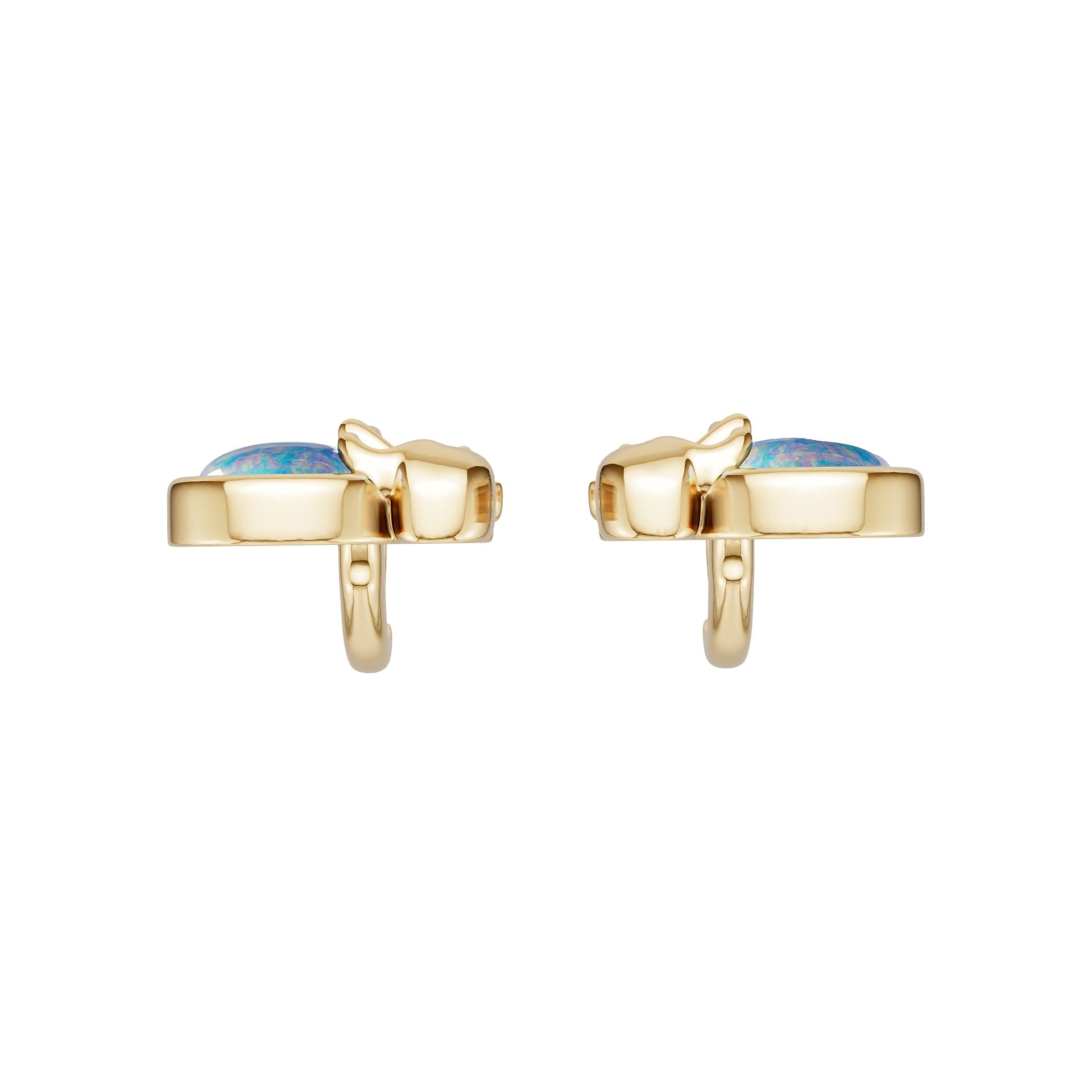 18K Gold Semi Mount Earrings Setting Round Ro 8x6mm Syz Jewelry