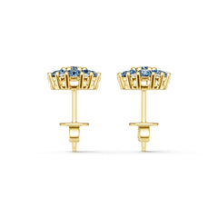 10K 14K Gold or 10K Gold Semi Mount Earrings Setting Round Rd Moissanite Accent Syzjewelry