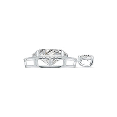 Platinum Semi Mount Pendant Setting Oval OV 16x12mm PE 6x4mm Diamond Accent Syzjewelry