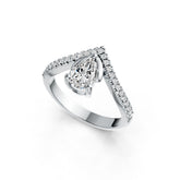 Sterling Silver Semi Mount Ring Setting Pear PE 7x5mm Princess Tiara Ring Syzjewelry