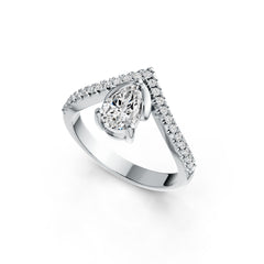 Sterling Silver Semi Mount Ring Setting Pear PE 7x5mm Princess Tiara Ring Syzjewelry