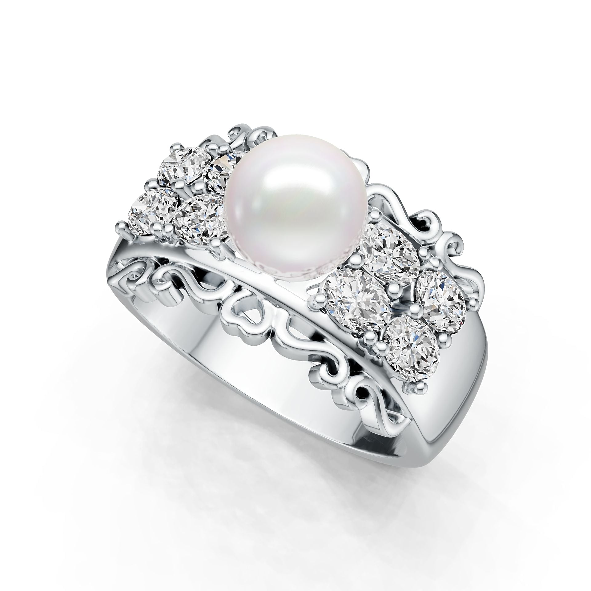 Sterling Silver Semi Mount Ring Setting Round RD 8x8mm DHJ