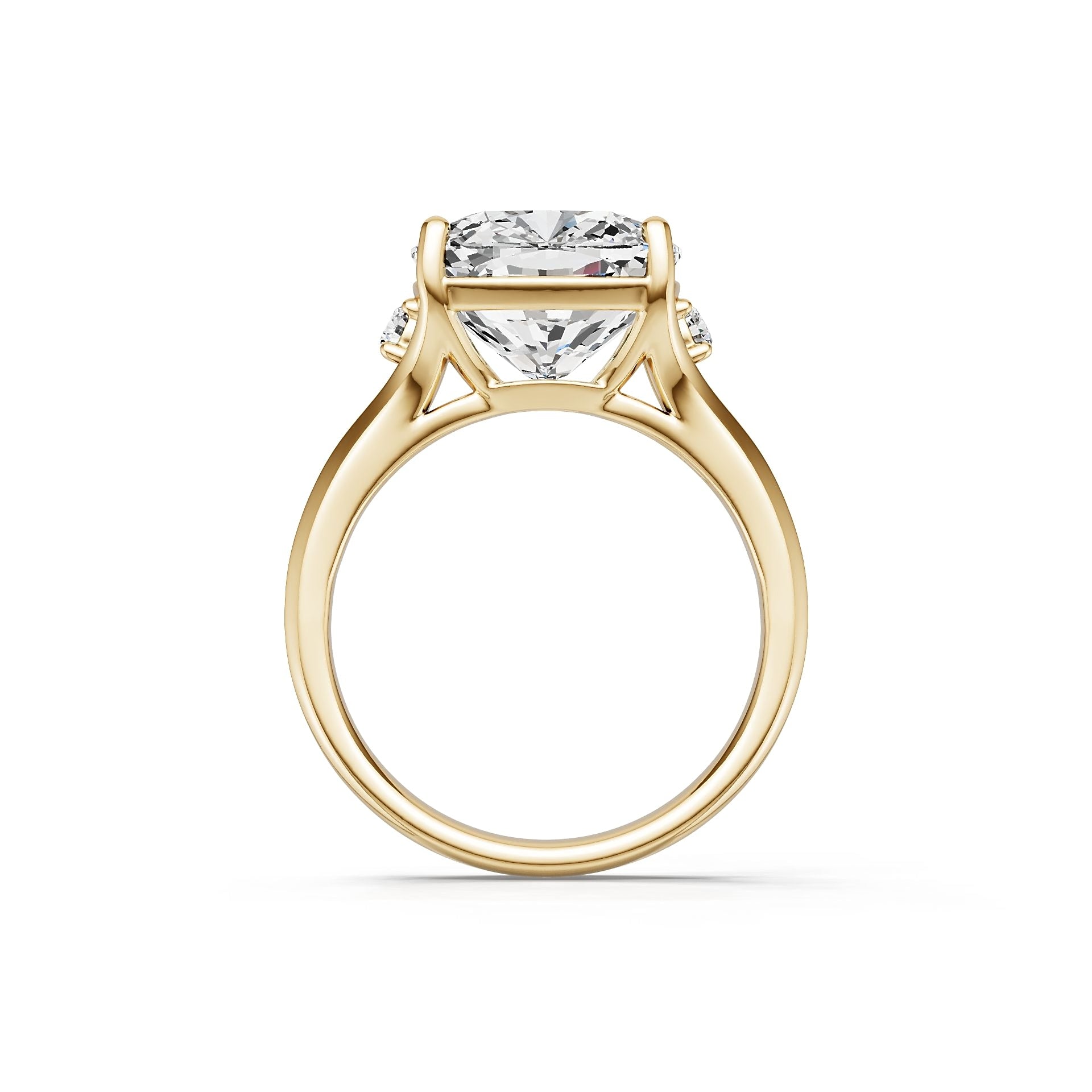 Sterling Silver Semi Mount Ring Setting Cushion CU 11X11mm White Topaz Accents Syzjewelry