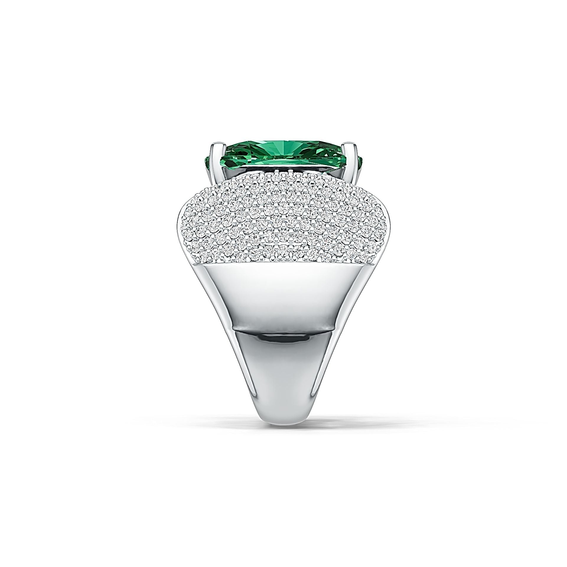 18K Gold Semi Mount Ring Setting Cushion CU 14X12mm with White Topaz Diamond Accent DHJ