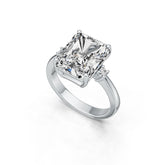 Sterling Silver Semi Mount Ring Setting Emerald OCT 12X10mm DHJ