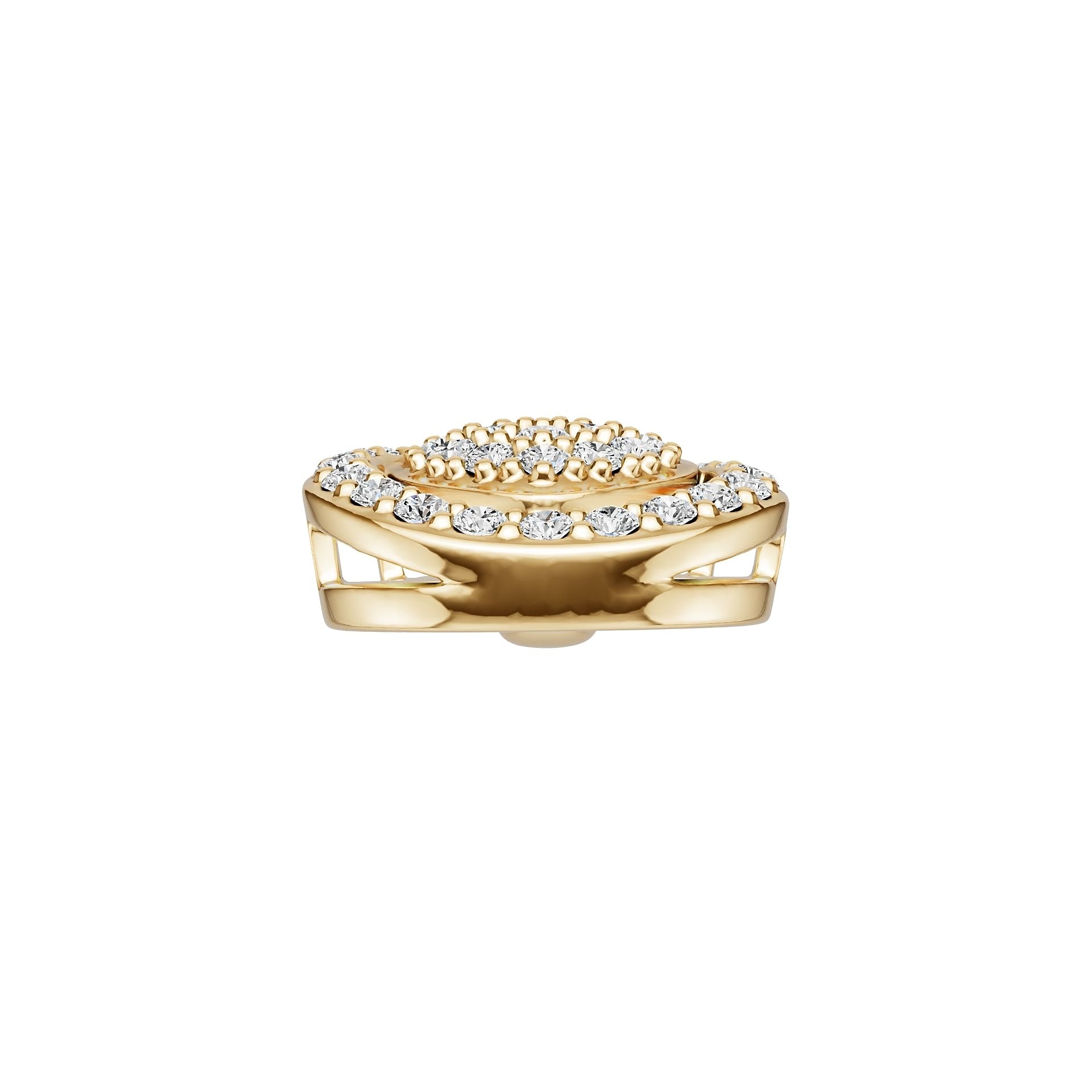 18K Gold Semi Mount Pendant Setting Round Ro 1x1mm Diamond Accent Syz Jewelry