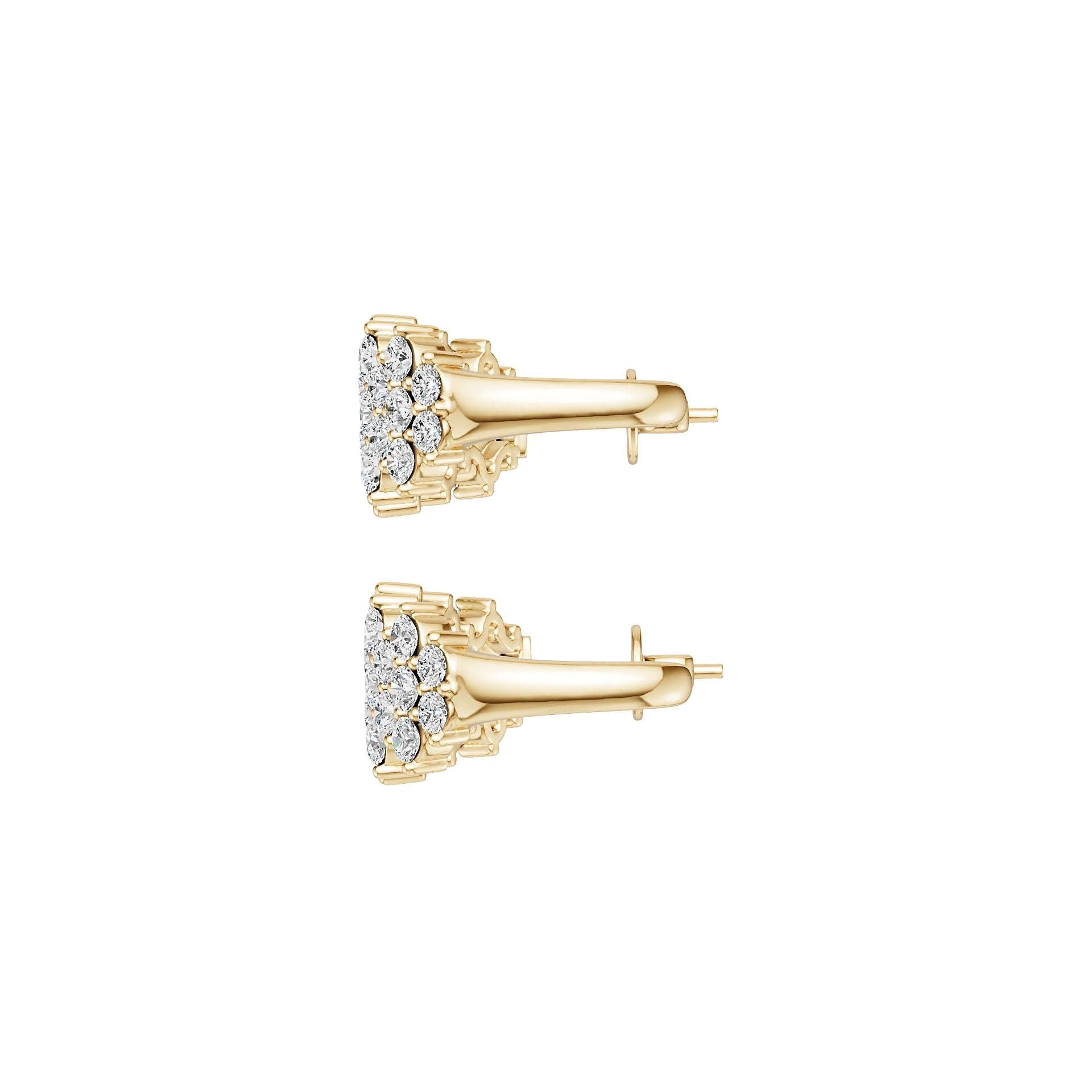 18K Gold Semi Mount Earrings Setting Round Ro 2x2mm Diamond Accent Syz Jewelry