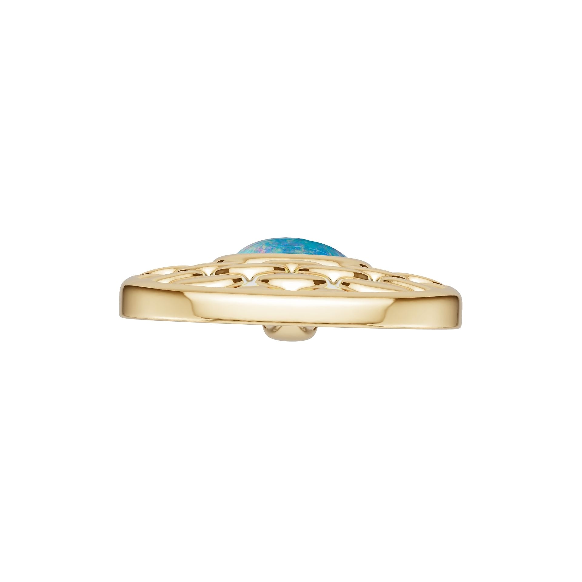 18K Gold Semi Mount Pendant Setting Round Ro 5x7mm Syz Jewelry