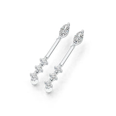 Sterling Silver Semi Mount Earrings Setting Marquise MQ 10X5mm RD 3.5x3.5mm DHJ