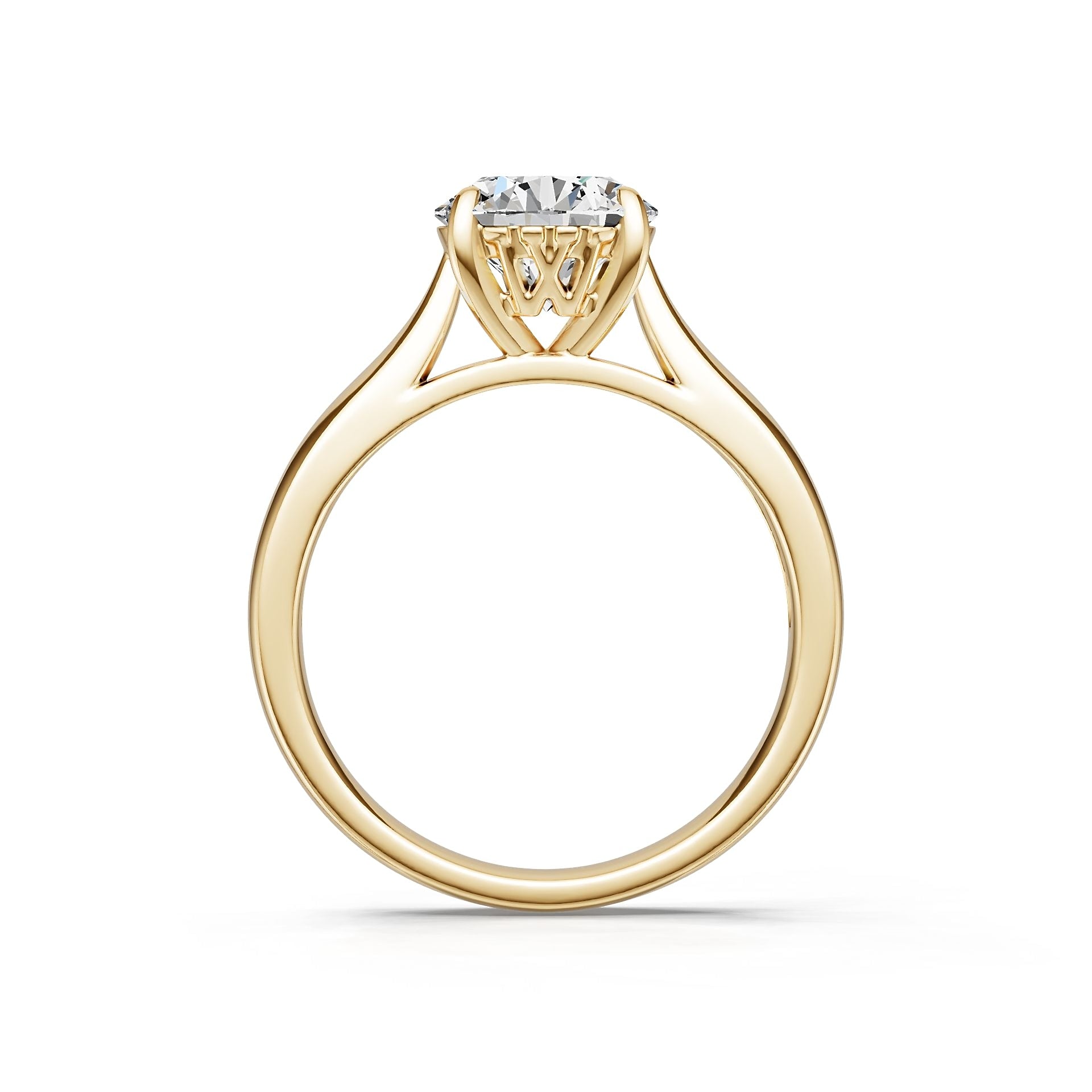 14K Gold Semi Mount Ring Setting Round Ro 8x8mm Diamond Accent Syz Jewelry