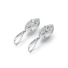 Sterling Silver Semi Mount Earrings Setting Oval OV 7X5mm with White Topaz DHJ