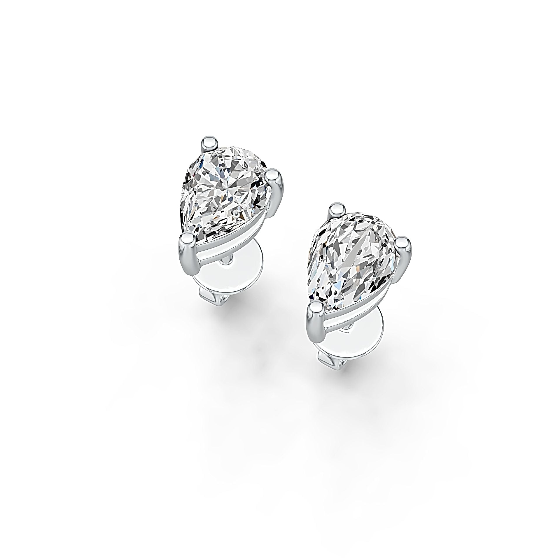 14K Gold Semi Mount Earrings Setting Pear PE 7X5mm Simple Stud DHJ