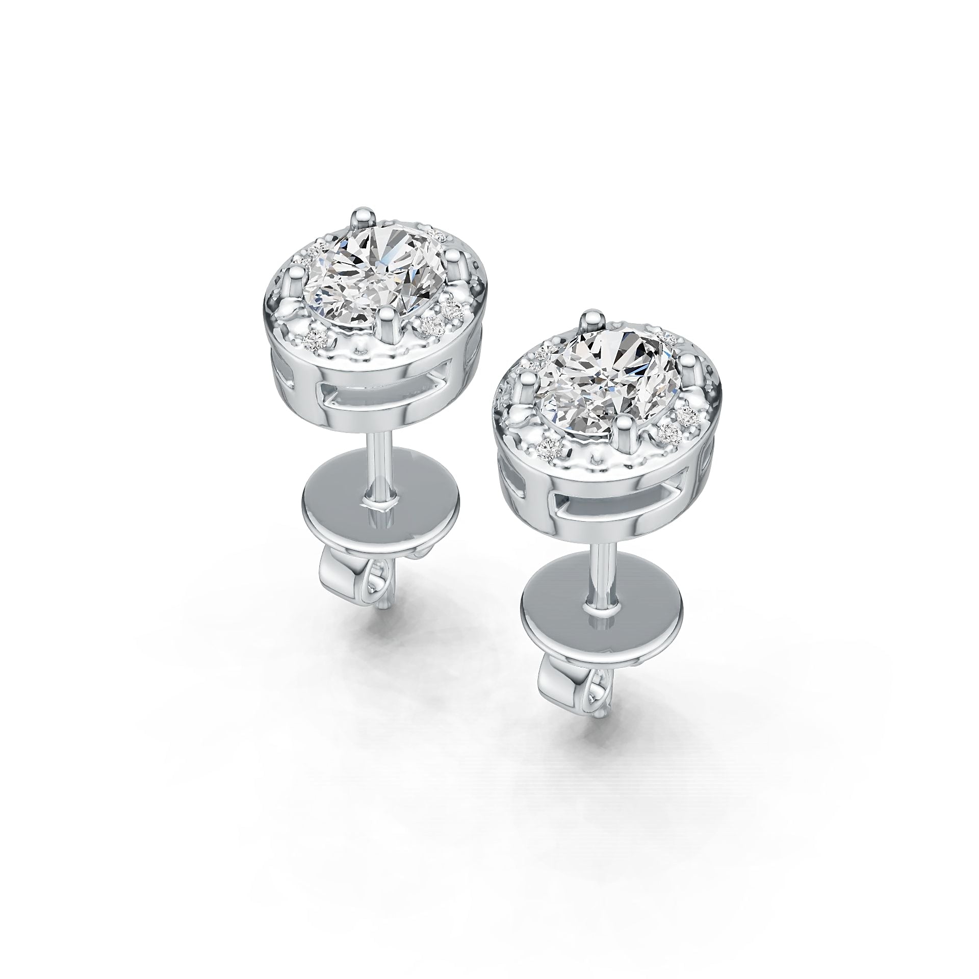 Sterling Silver Semi Mount Earrings Setting Oval OV 5X4mm DHJ