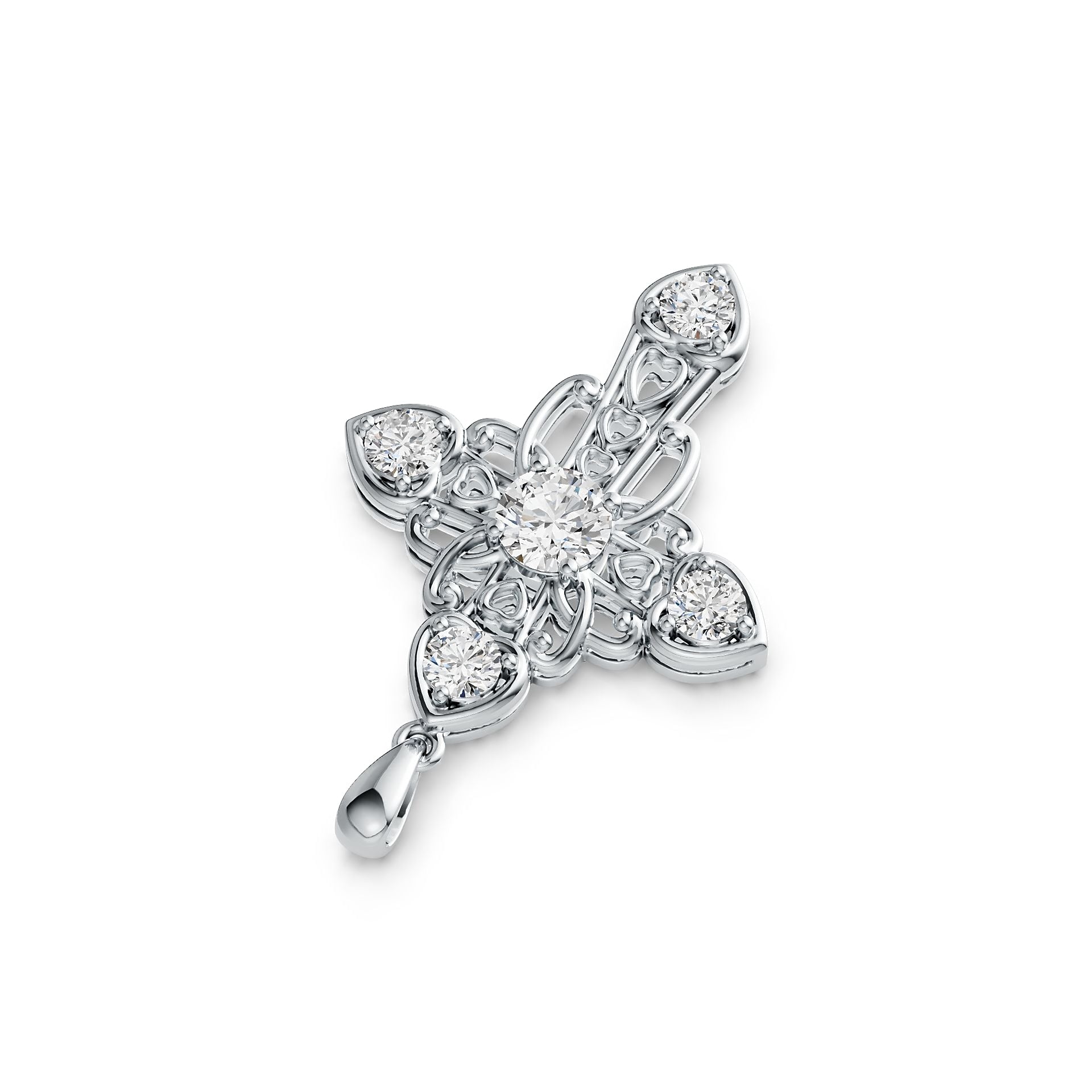 Sterling Silver Semi Mount Pendant Setting Round RD 6x6mm RD 4X4mm DHJ