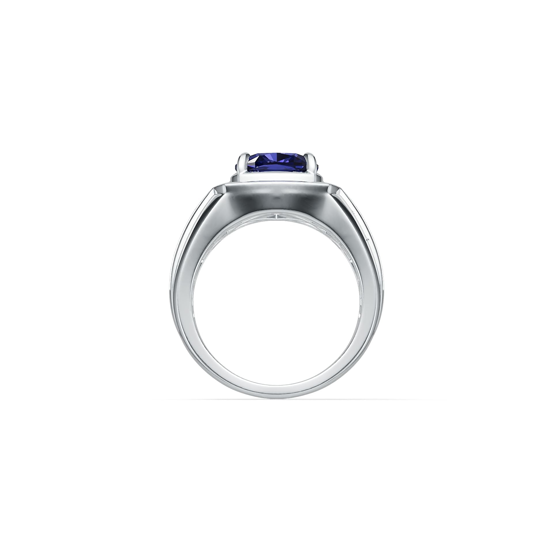 Men's Sterling Silver Semi Mount Ring Setting Cushion CU 10x10mm Male Ring Halo Ring Syzjewelry