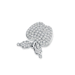 Sterling Silver Pendant with White Topaz or Moissanite Apple Theme DHJ