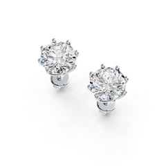 Sterling Silver Semi Mount Earrings Setting Round RD 8x8mm Stud DHJ