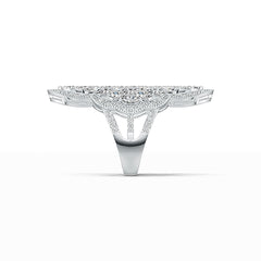 18K Gold Semi Mount Ring Setting Marquise MQ 5X2.5mm Diamond Accent DHJ