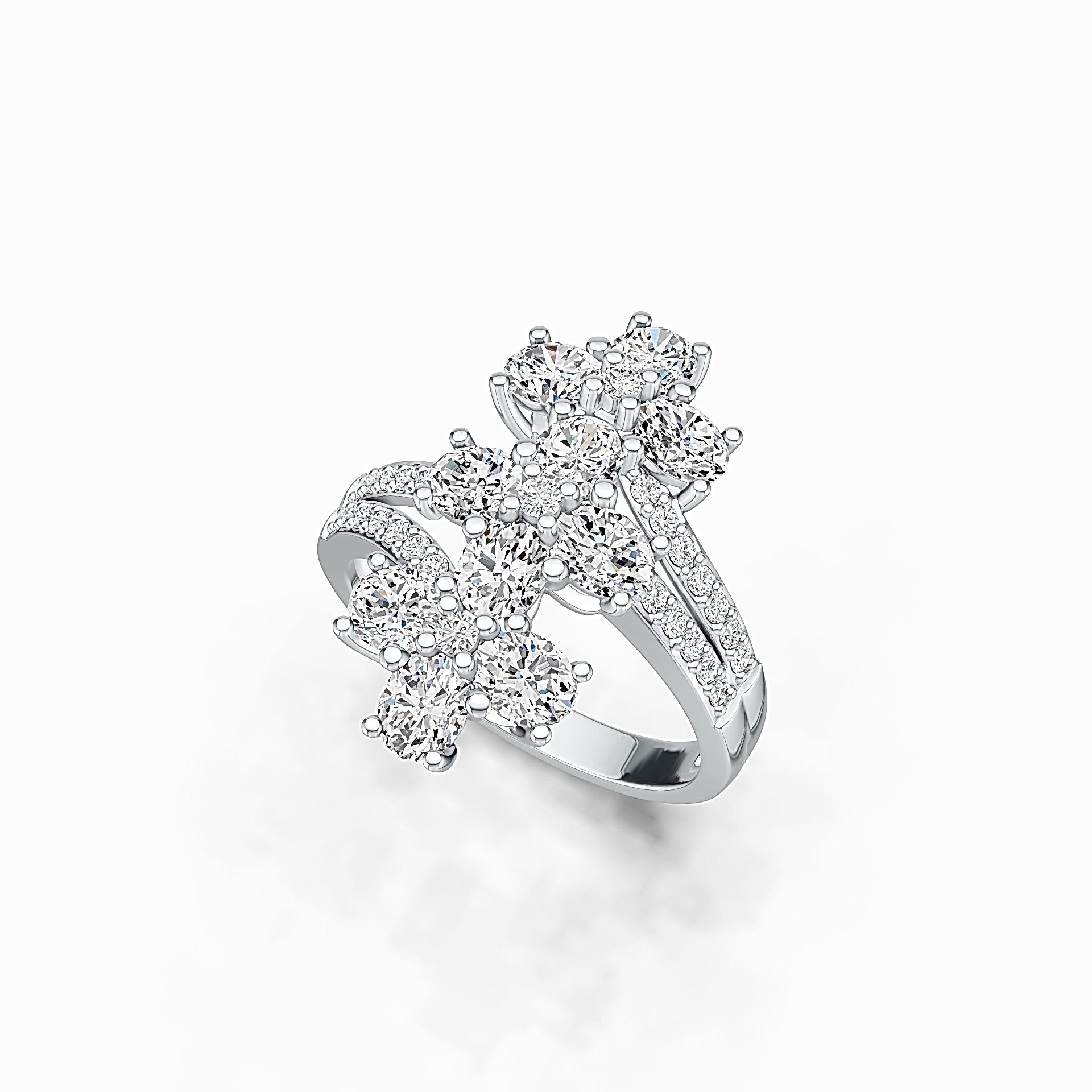 Sterling Silver Semi Mount Ring Setting Oval OV 5X4mm with White Topaz - Syzjewelry