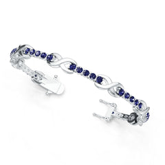 Sterling Silver Semi Mount Bracelet Setting Round RD 3x3mm DHJ