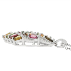 Platinum Semi Mount Pendant Setting Oval OV 4X3mm Diamond Accent DHJ
